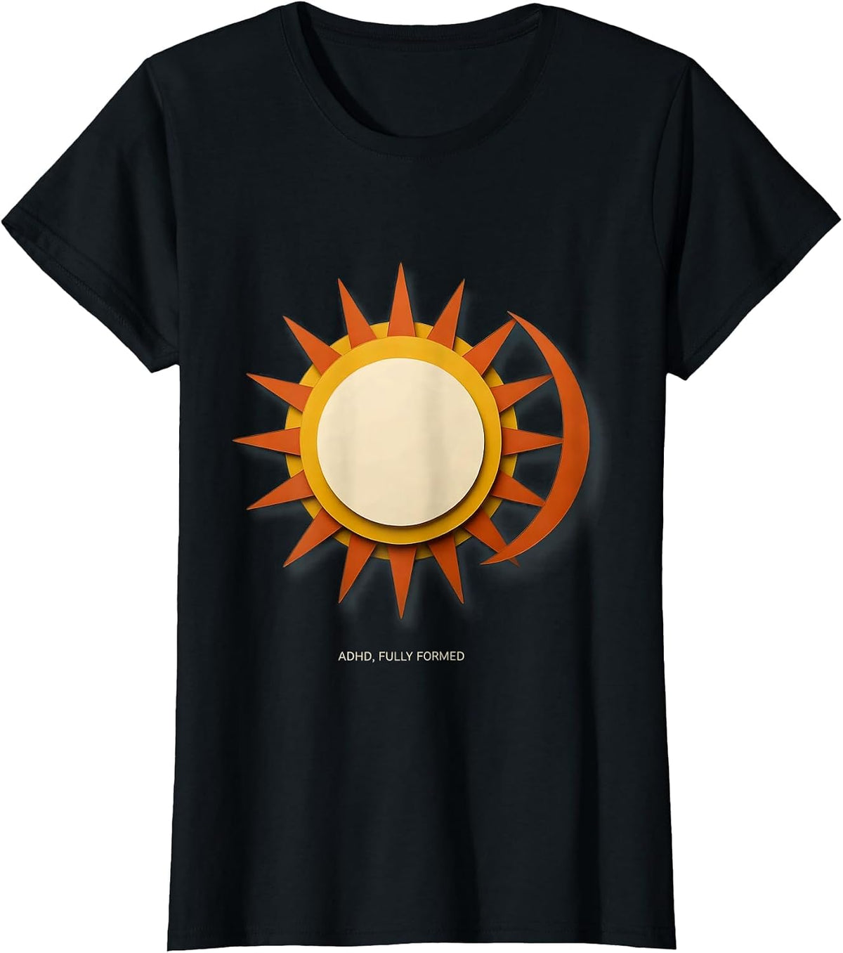 Women's ADHD Fully Formed Paper Cutout Neurodiversity Awareness T-Shirt - Black