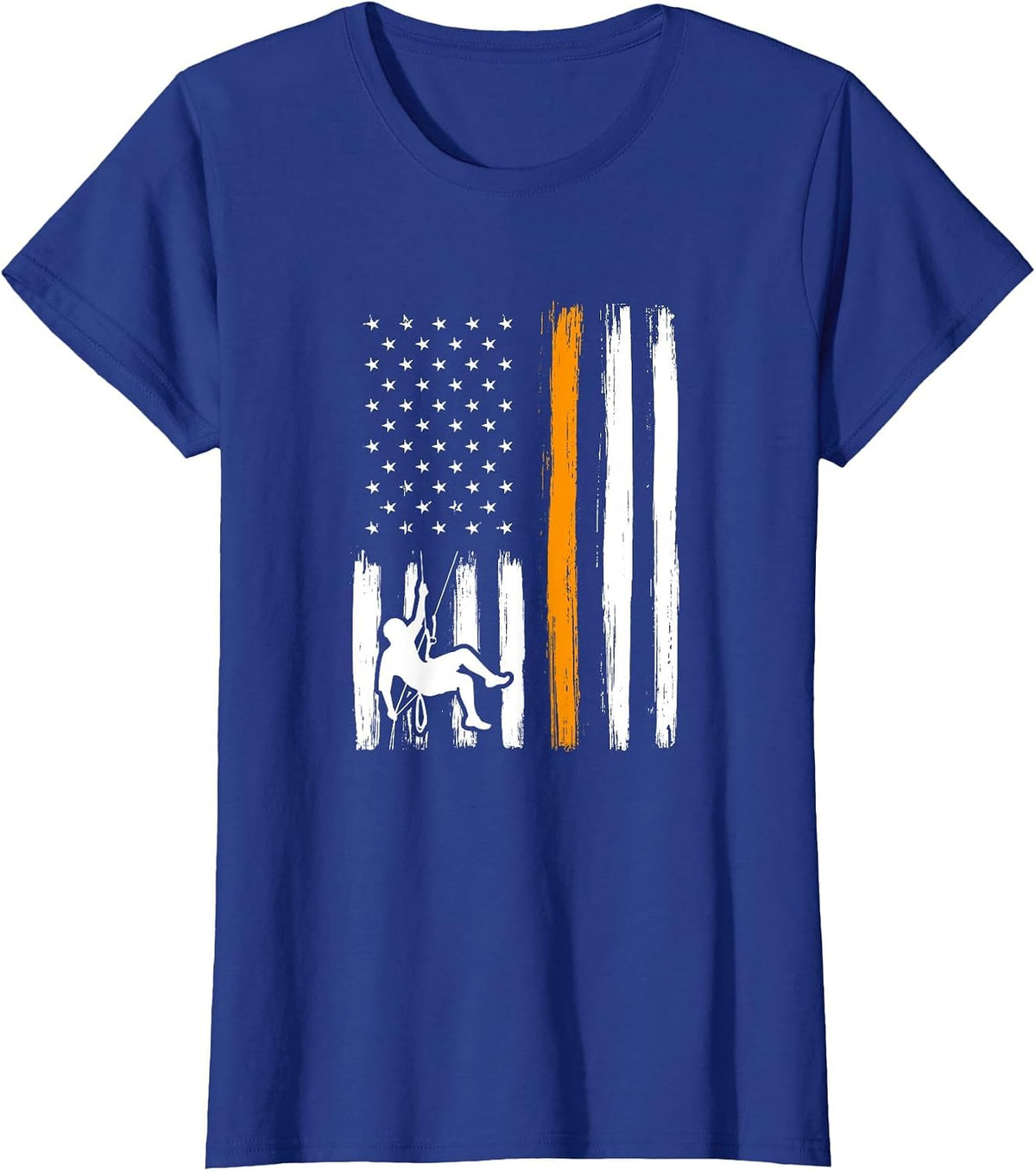 Thin Orange Line Mountain Rescue Search and Rescue Climber T-Shirt - Royal Blue