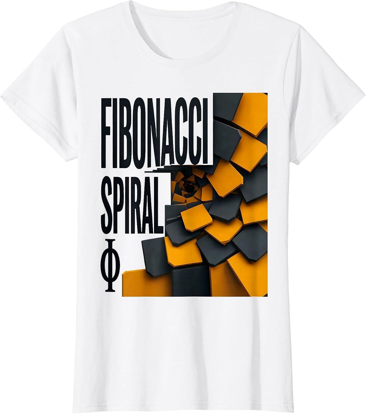 Fibonacci Spiral Φ Math Enthusiast Sacred Geometry Golden T-Shirt - White
