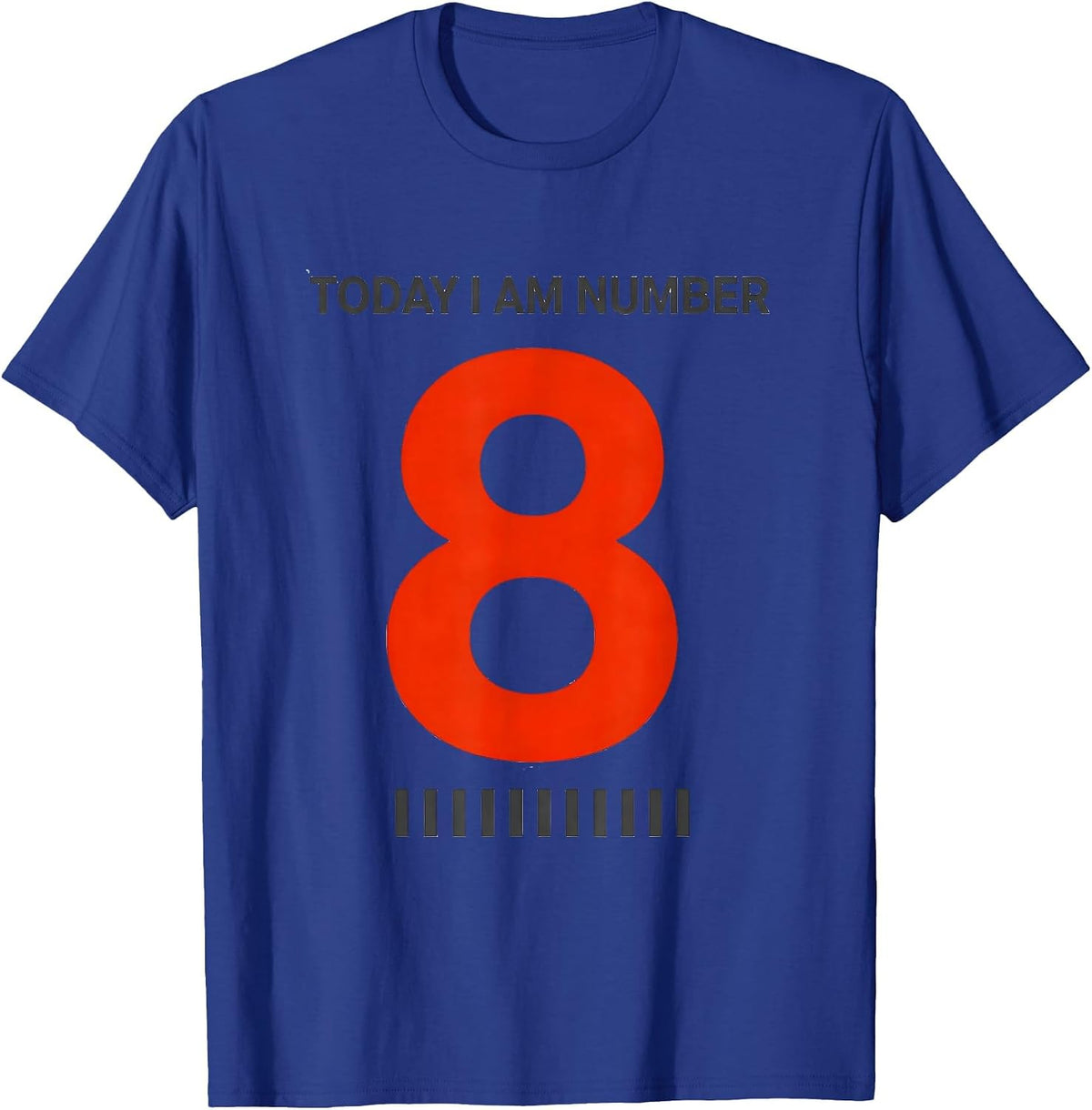 Today I Am Number 8 Minimalist 100th Day Of School Kids T-Shirt - Royal Blue
