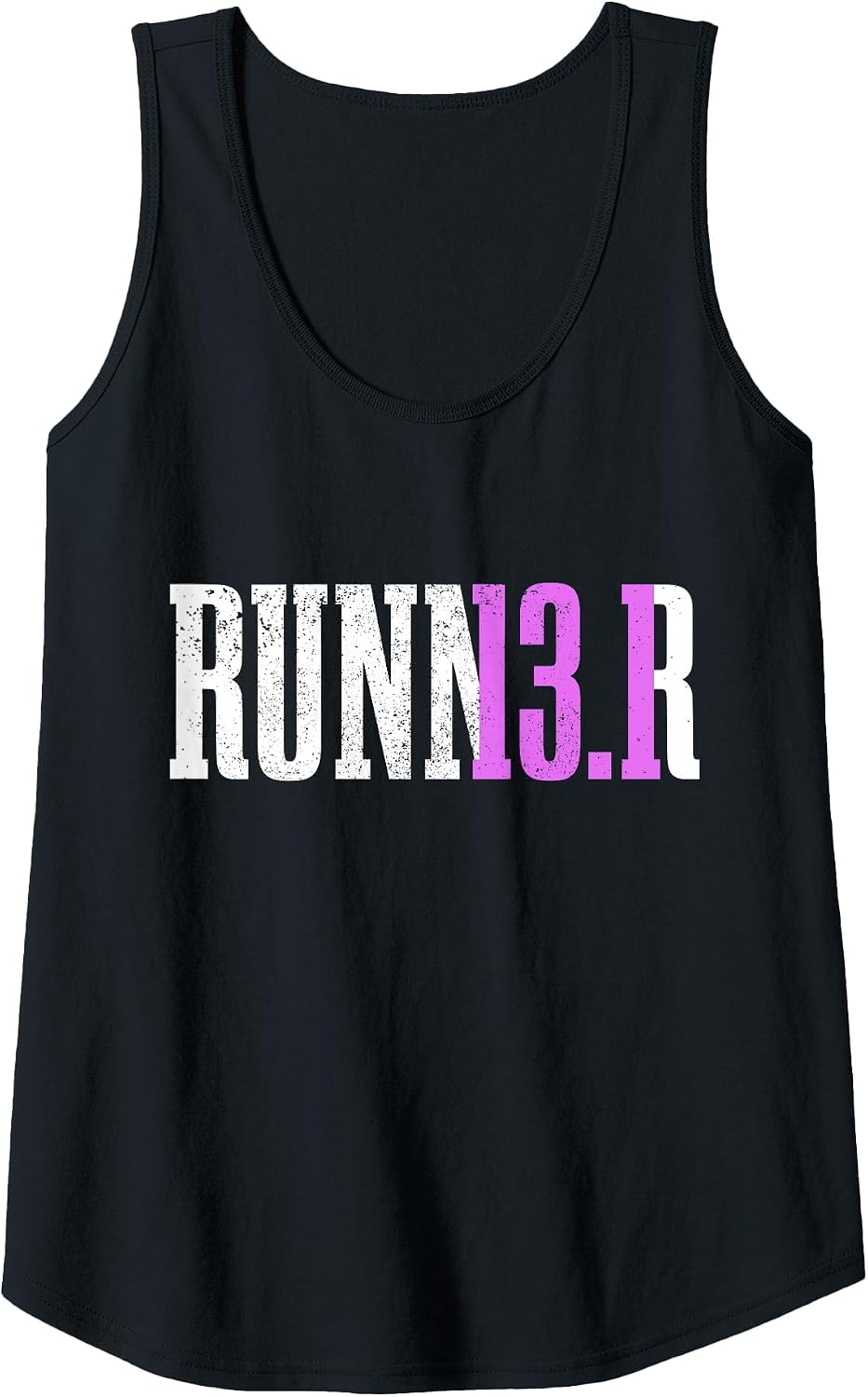 Womens Runner Half Marathon 13.1 Miles Running Marathoner Tank Top - Black