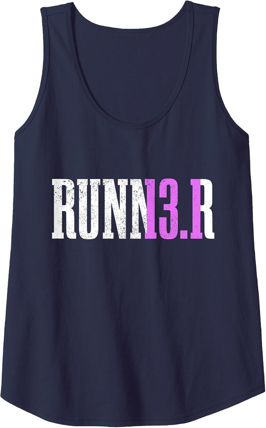 Womens Runner Half Marathon 13.1 Miles Running Marathoner Tank Top - Navy Blue