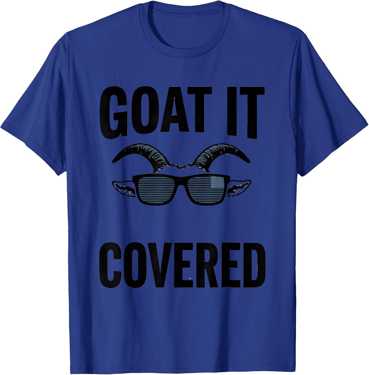 Goat It Covered Funny Goat Sunglasses Animal Humor T-Shirt - Royal Blue