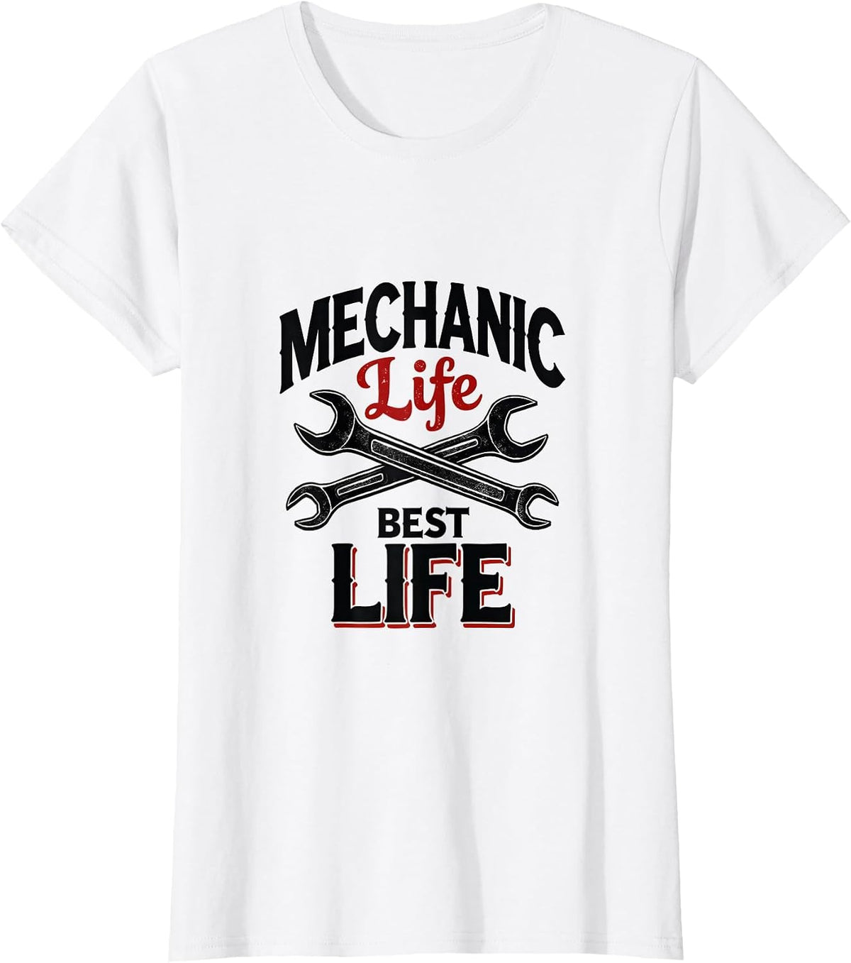 Mechanic Life Best Life Automotive Design T-Shirt - White