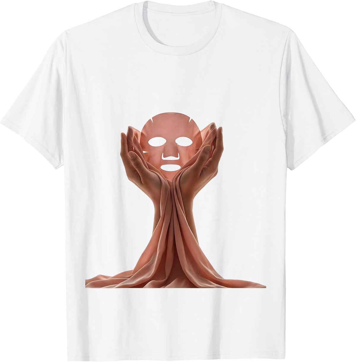 Men's K-Beauty Sheet Mask Skincare Routine Graphic T-Shirt - White