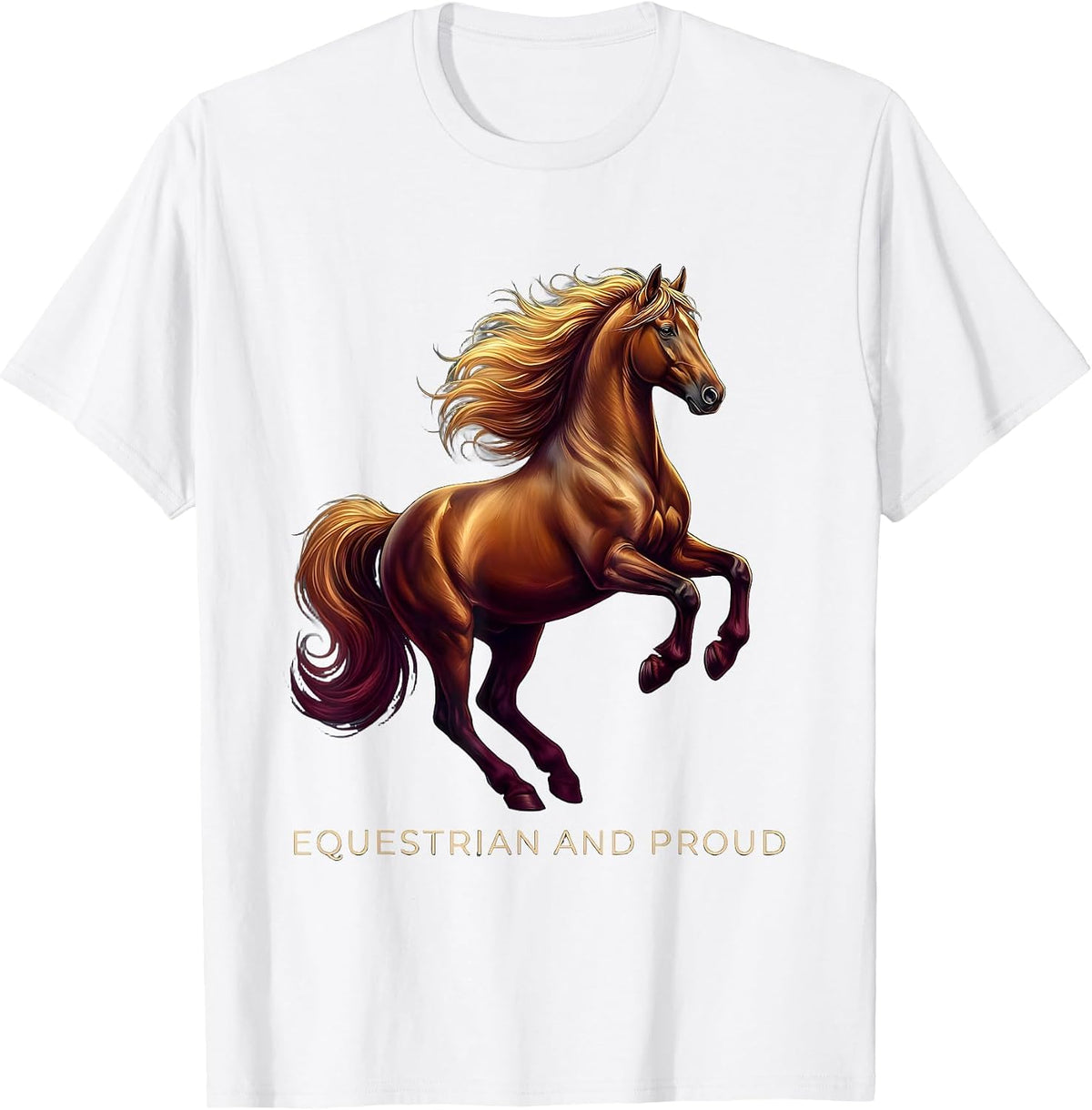 Men's Equestrian and Proud Horse Lover Design T-Shirt - White