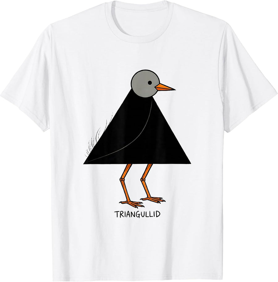 Men's Triangullid Funny Geometric Bird Pun Math Teacher Humor T-Shirt - White