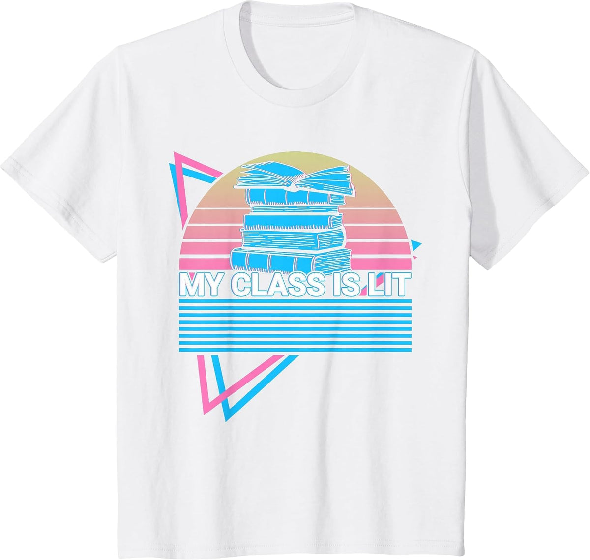 Literature Teacher Retro My Class is Lit T-Shirt - White