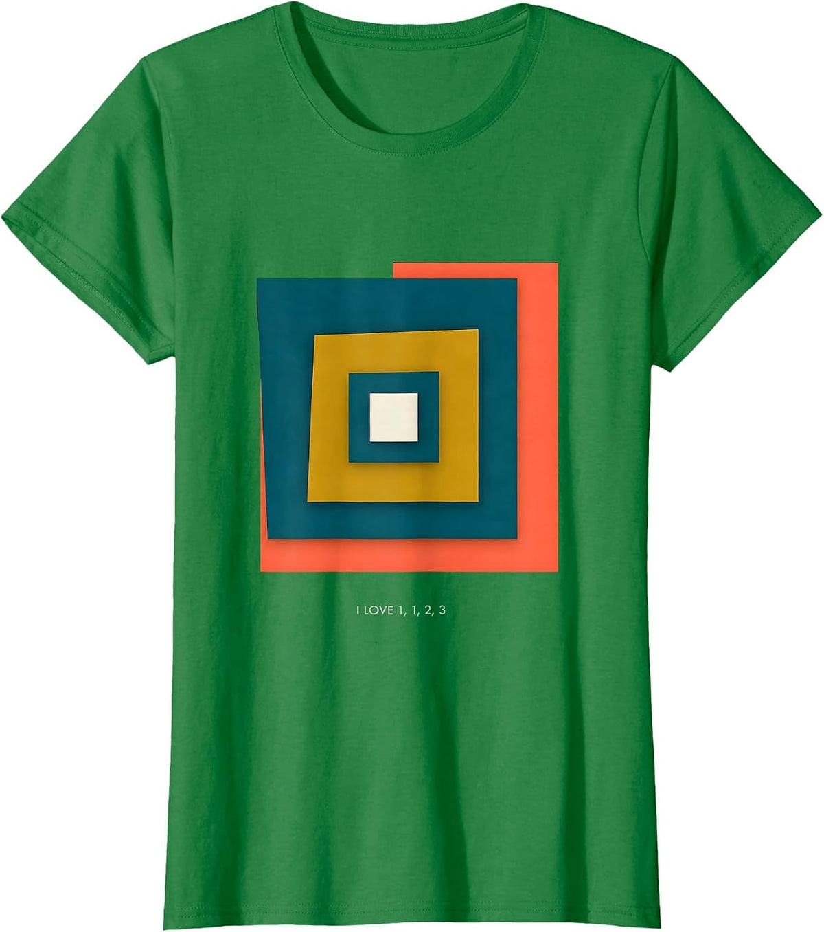 Women's I Love 1 1 2 3 Fibonacci Spiral Golden Ratio Geometry Math T-Shirt - Kelly Green