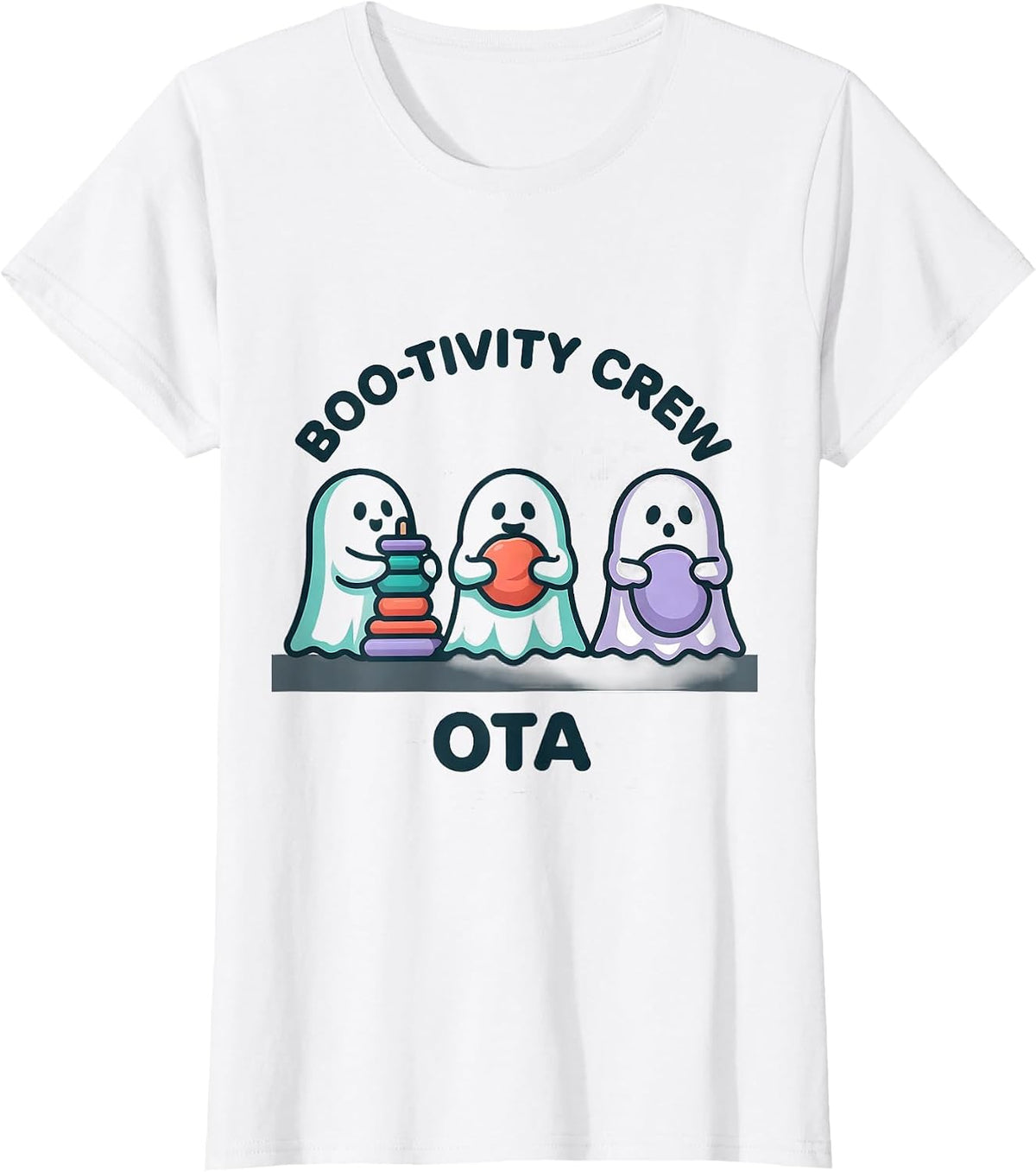 Boo-tivity Crew OTA Funny Occupational Therapy Halloween T-Shirt - White