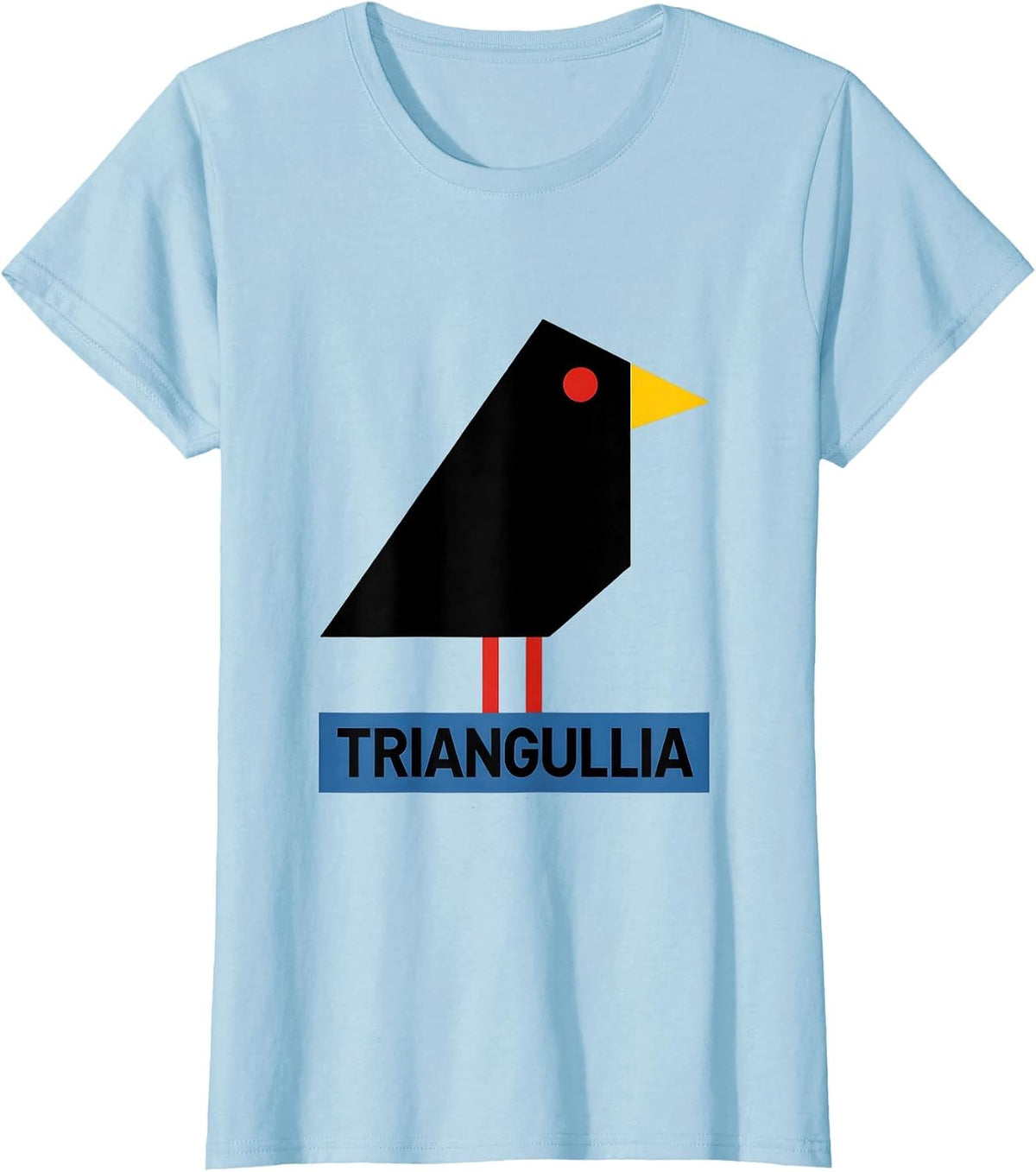 Triangullia Bauhaus Modernist Bird Pun Funny Math Teacher T-Shirt - Baby Blue