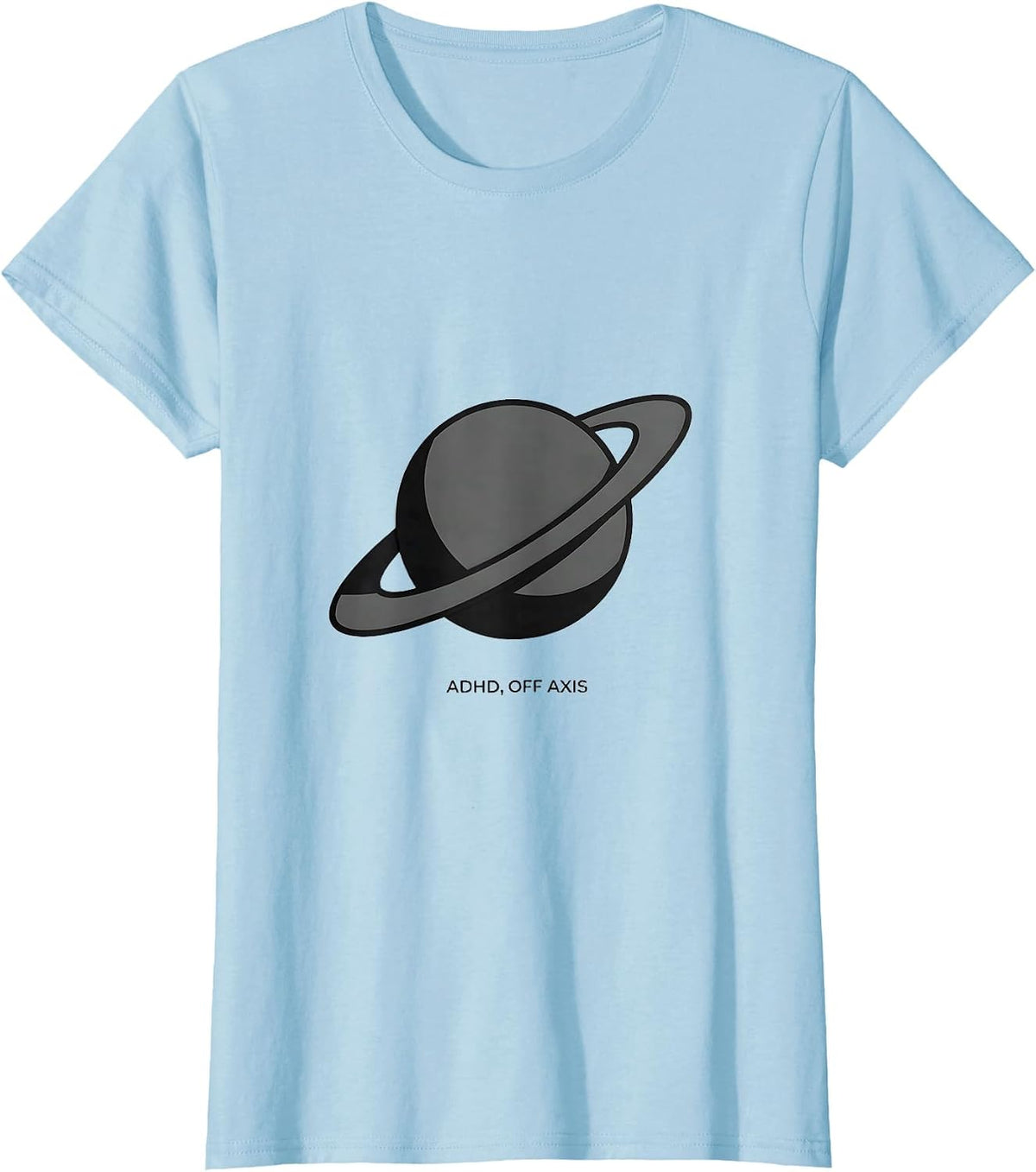 Women's ADHD Off Axis Monochromatic Neurodiversity Awareness T-Shirt - Baby Blue