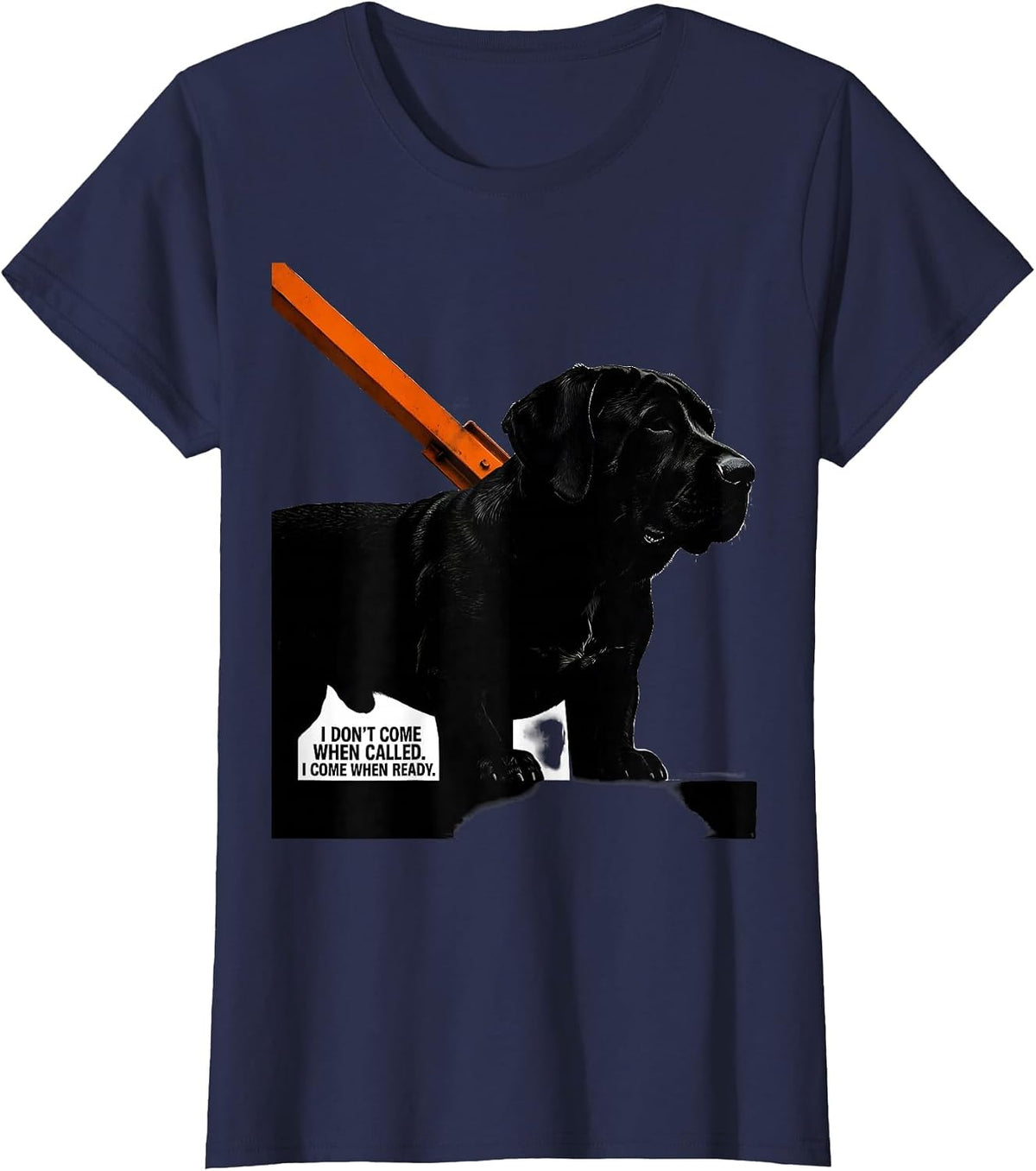 Women's I Don't Come When Called I Come When Ready Funny Basset T-Shirt - Navy Blue