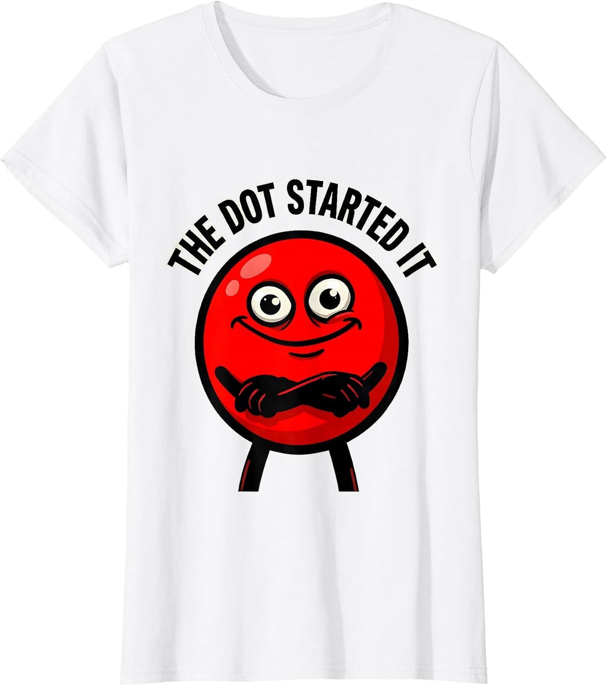 The Dot Started It Minimalist Art Design T-Shirt - White