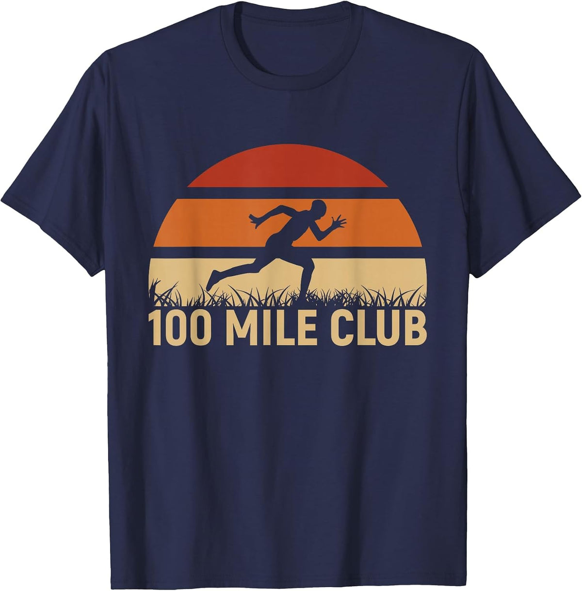 100 Mile Club Ultra Running Ultra Marathon Runner T-Shirt - Navy Blue