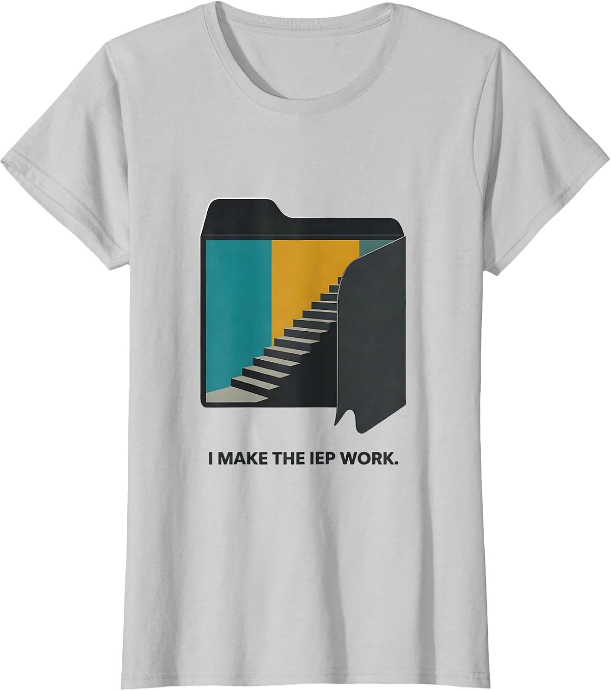 I Make The IEP Work Midcentury Modern Special Education T-Shirt - Silver Grey