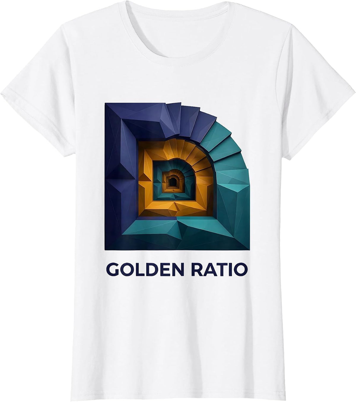 Women's Golden Ratio Low Poly Sacred Geometry Math Enthusiast Gift T-Shirt - White