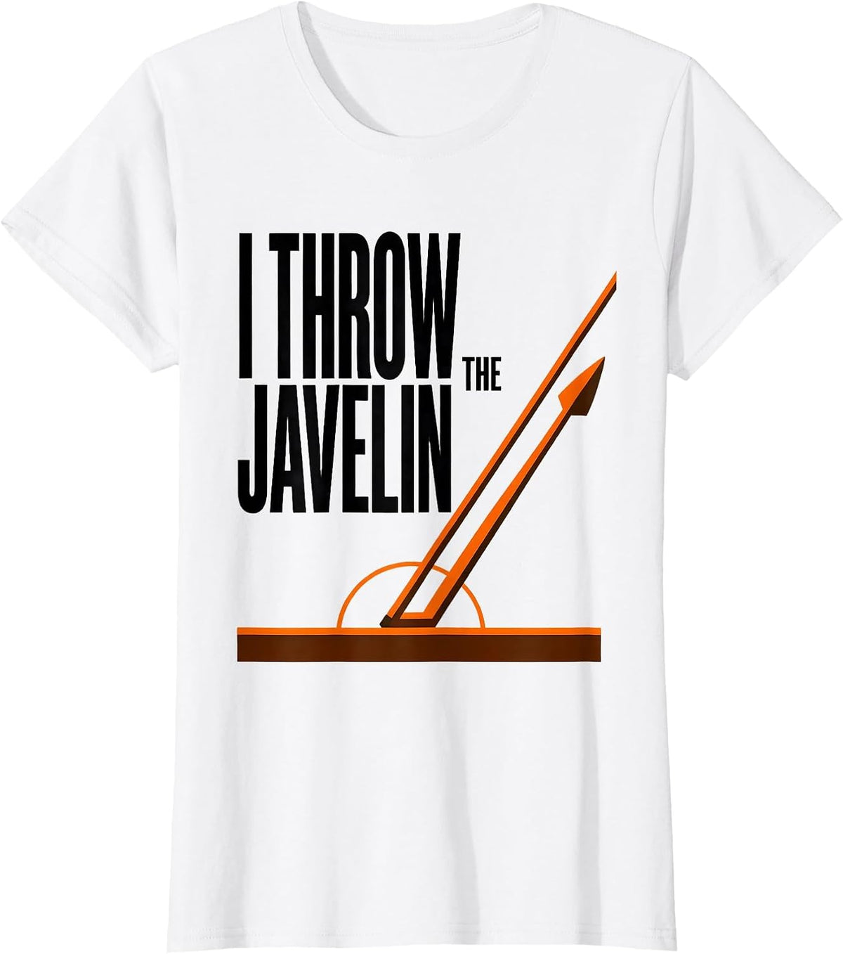 Women's I Throw The Javelin Brutalist Graphic Track and Field T-Shirt - White