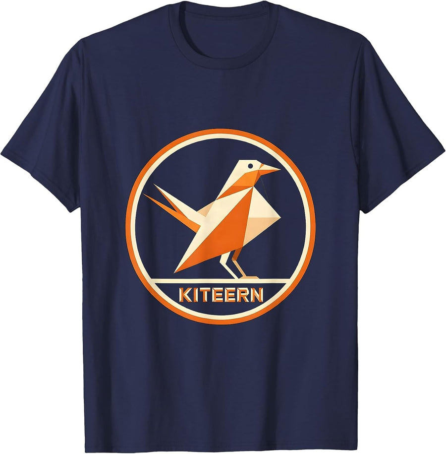 Kiteern Geometric Bird Pun Funny Math Teacher Humor T-Shirt - Navy Blue