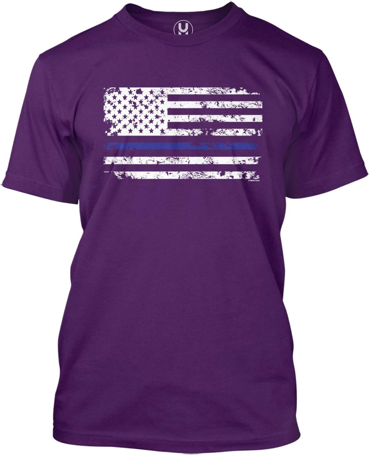 Haase Unlimited Blue Line American Flag - Support Police Cops Men's T-Shirt - Purple
