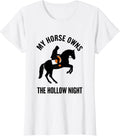 Women's My Horse Owns The Hollow Night Gothic Halloween Horse Lover T-Shirt - White