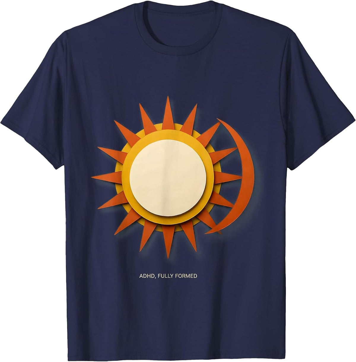 Men's ADHD Fully Formed Paper Cutout Neurodiversity Awareness T-Shirt - Navy Blue