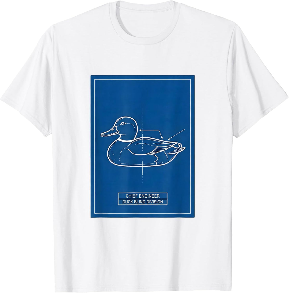 Men's Chief Engineer Duck Blind Division Funny Duck Hunter Gift T-Shirt - White