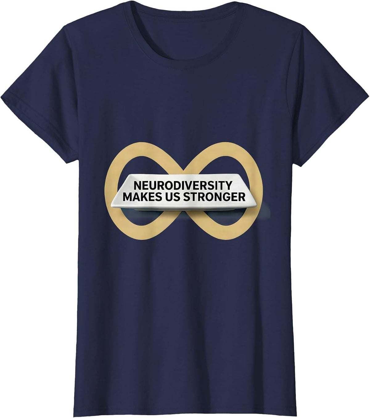 Women's Neurodiversity Makes Us Stronger Autism Awareness T-Shirt - Navy Blue