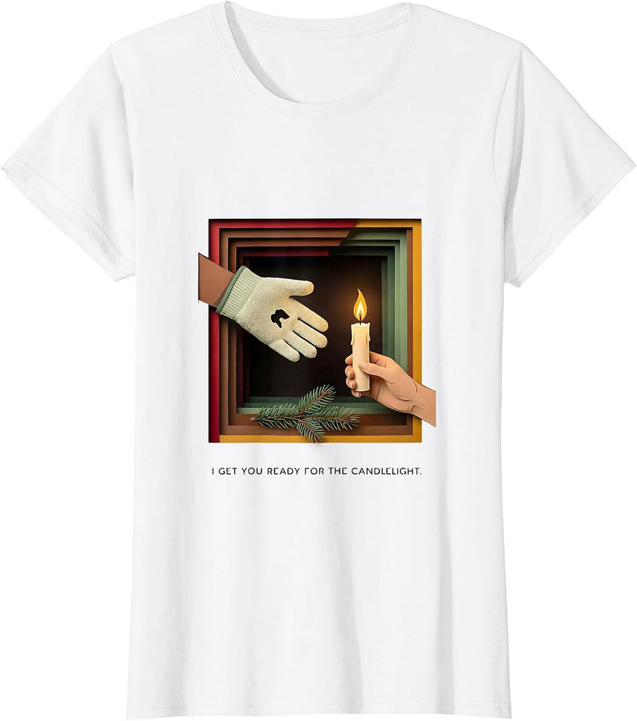 Women's I Get You Ready For The Candlelight Funny Esthetician T-Shirt - White