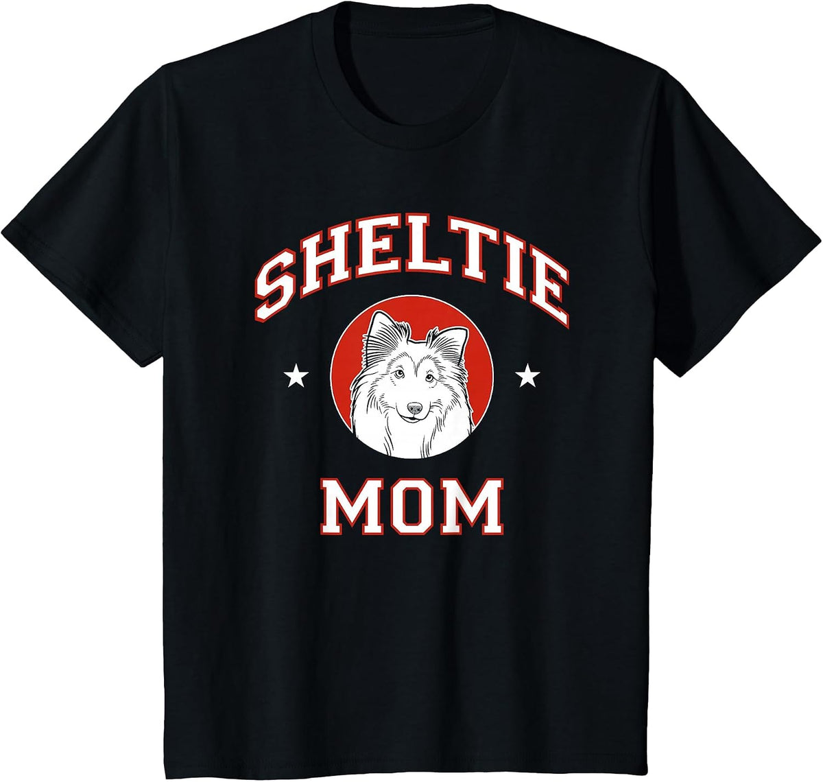 Shetland Sheepdog Mom Sheltie Dog Mother T-Shirt - Black