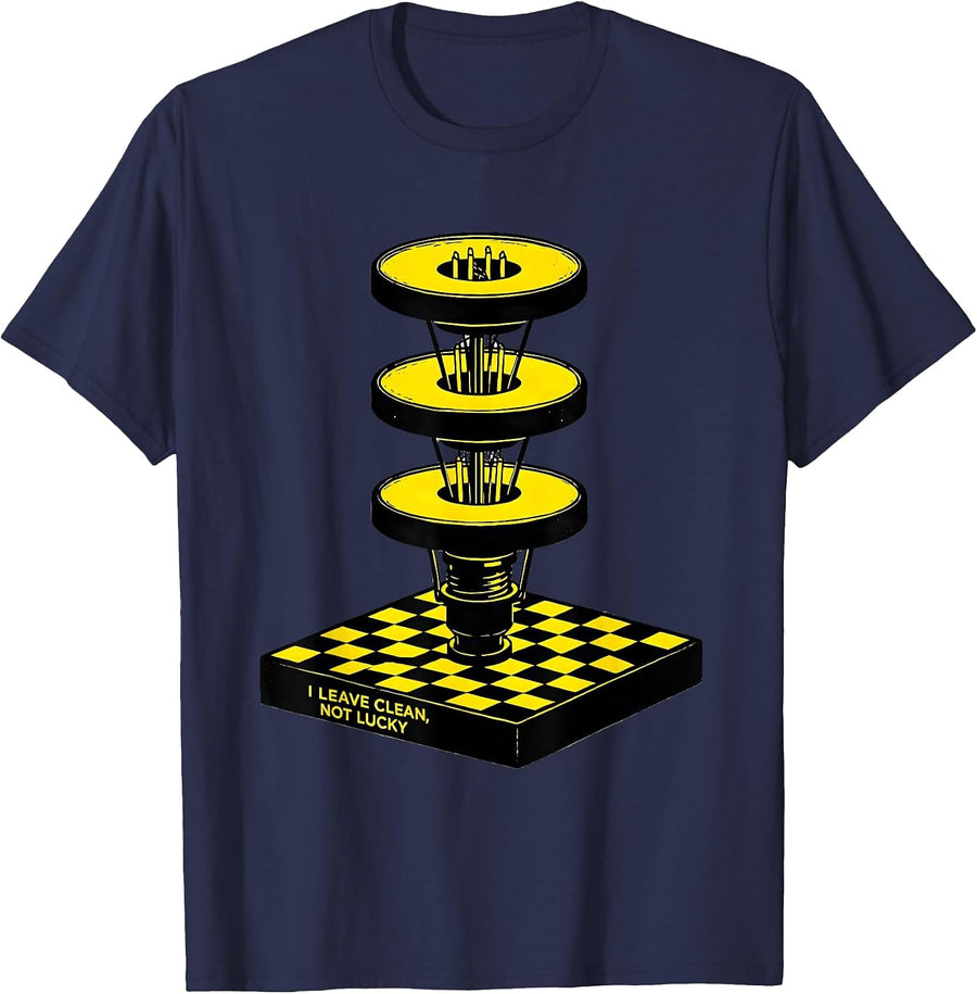 I Leave Clean Not Lucky Bold Racing Humor Drag Racer Gift T-Shirt - Navy Blue