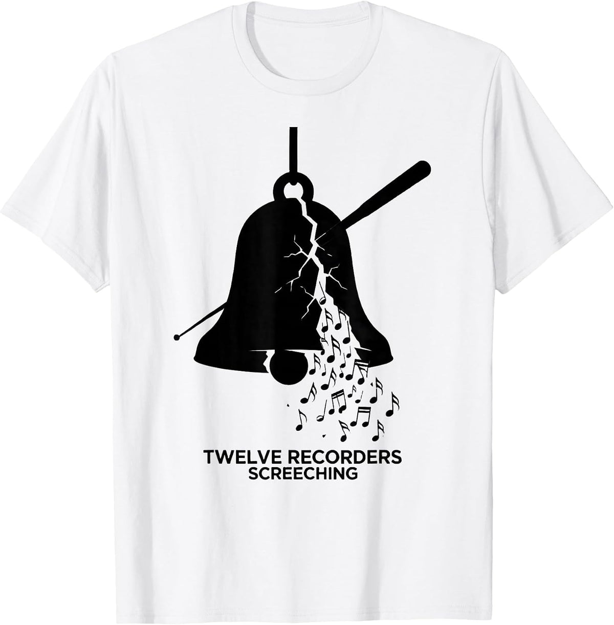 Men's On The First Day Music Teacher Christmas Twelve Recorders T-Shirt - White