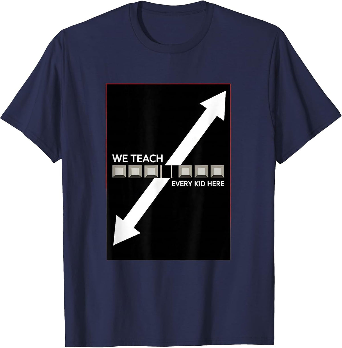 We Teach Every Kid Here Bauhaus Modernist Specialist Teacher T-Shirt - Navy Blue