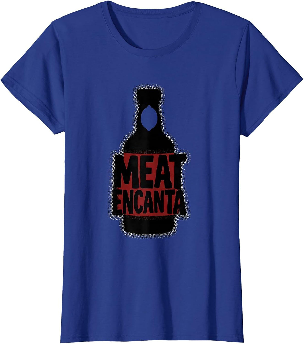 Women's Meat Encanta Blackwork Dotwork Cinco De Mayo Spanish Pun T-Shirt - Royal Blue