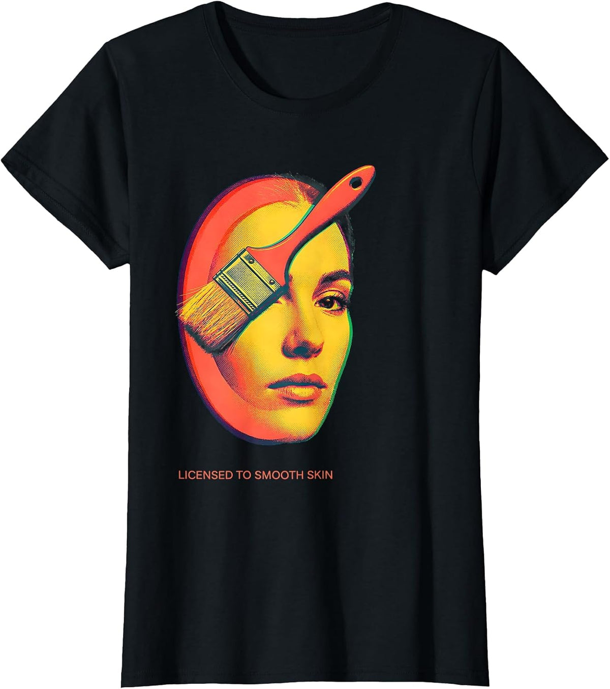 Licensed To Smooth Skin Risograph Esthetician Skincare Humor T-Shirt - Black