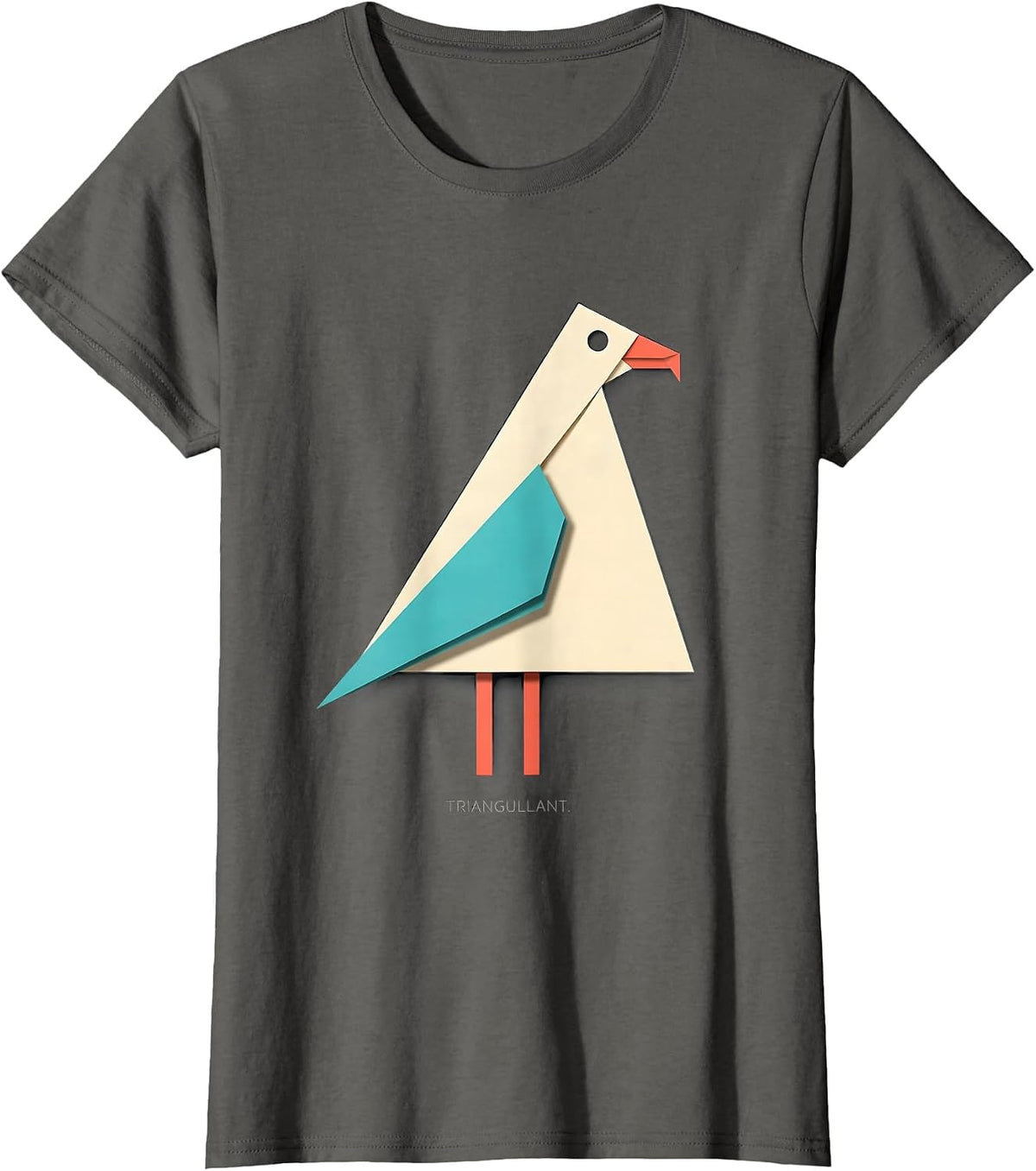 Women's Triangullant Funny Bird Pun Math Teacher Humor T-Shirt - Asphalt Grey
