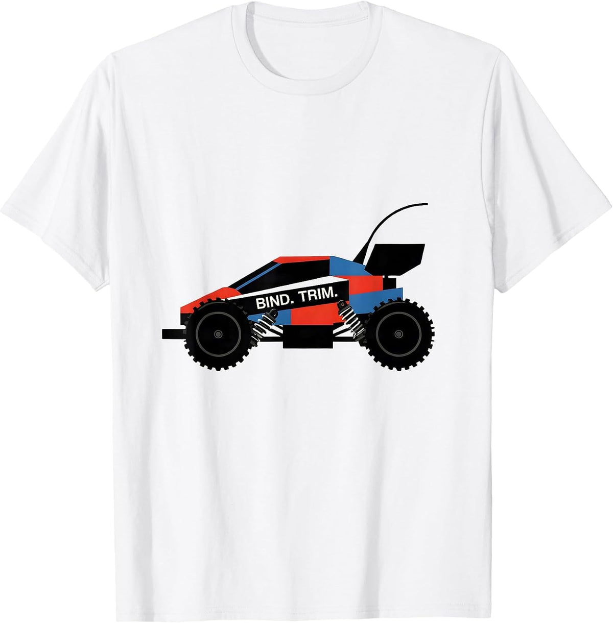Men's Bind. Trim. Bauhaus Modernist RC Racing Drag Strip Gift T-Shirt - White