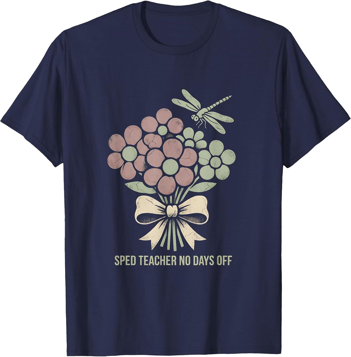 Sped Teacher No Days Off Educator Design T-Shirt - Navy Blue