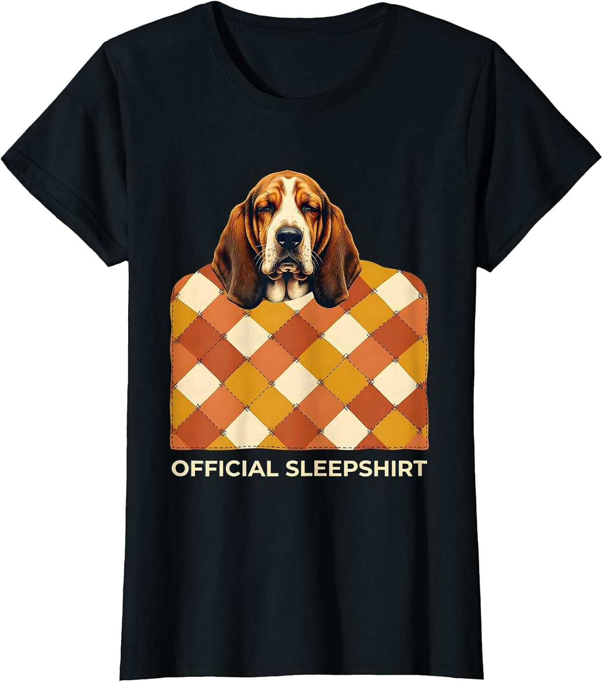 Women's Official Sleepshirt Basset Hound Funny Animal Lover Pajama T-Shirt - Black