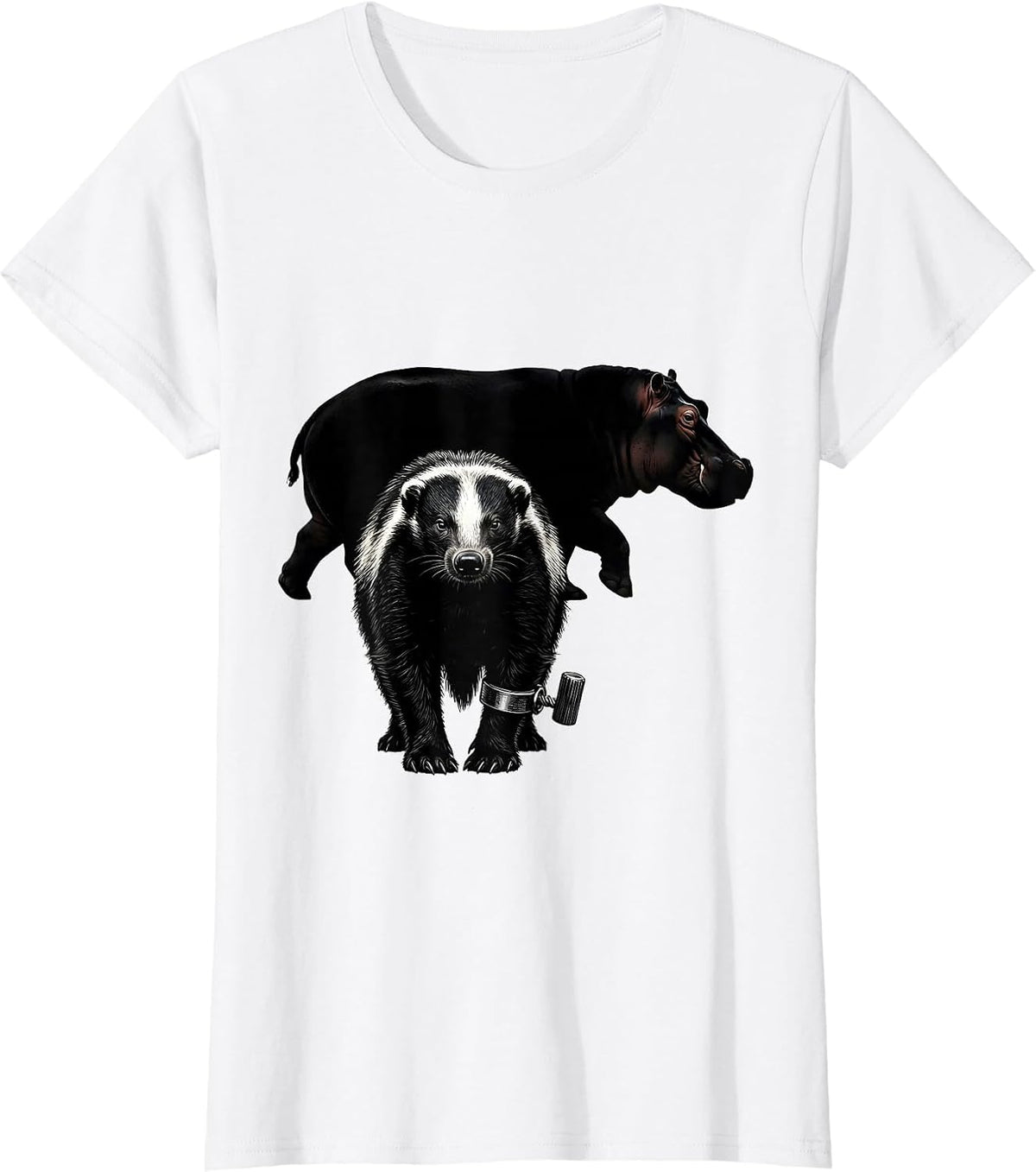 Honey Badger Fearless Attitude Wildlife Humor T-Shirt - White