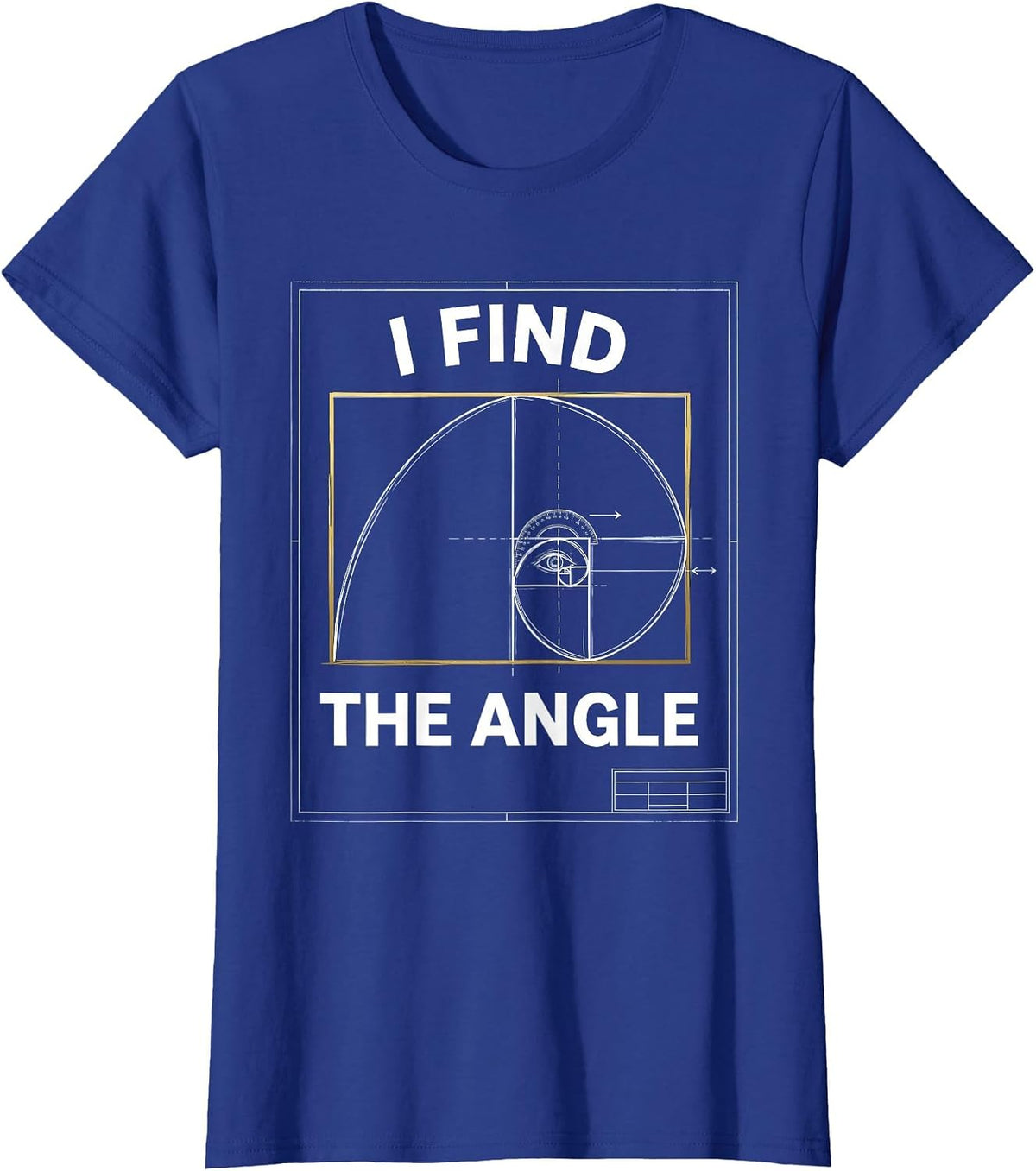 Women's I Find The Angle Technical Blueprint Math Teacher Sacred T-Shirt - Royal Blue
