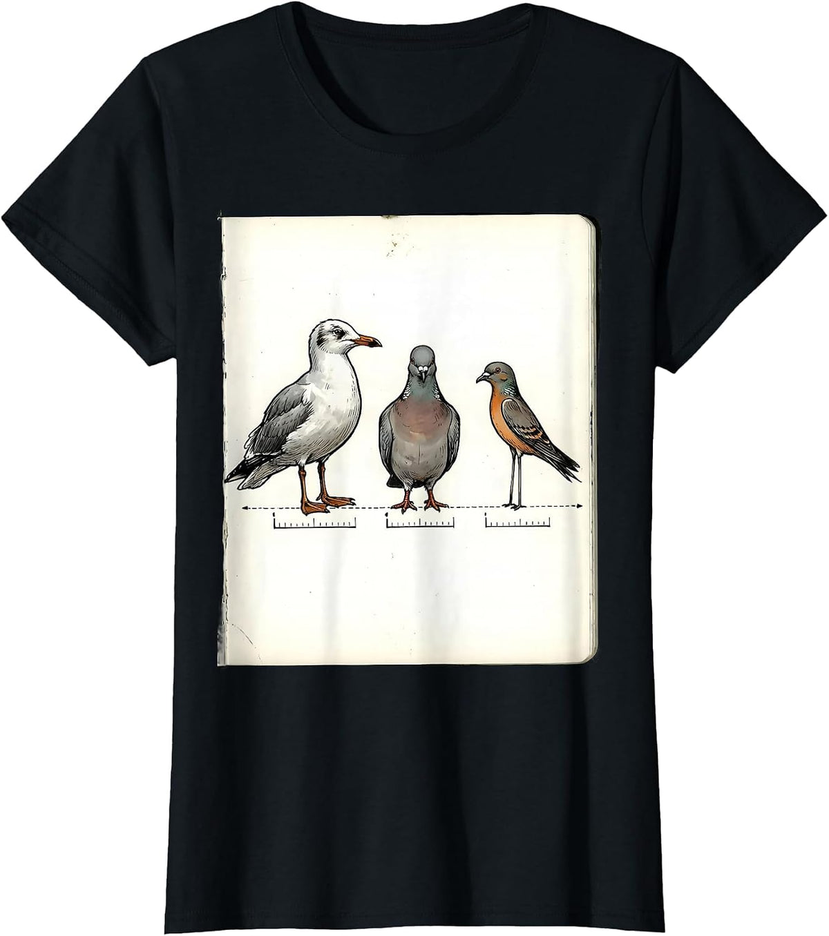 Women's Triangull Triangle Seagull Bird Pun Funny Math Teacher T-Shirt - Black