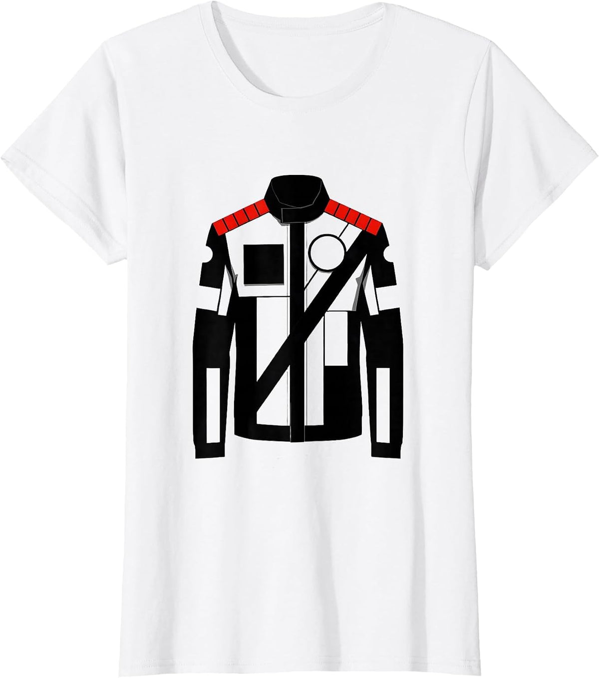 Geometric Service Jacket Halloween Costume Humor T-Shirt - White