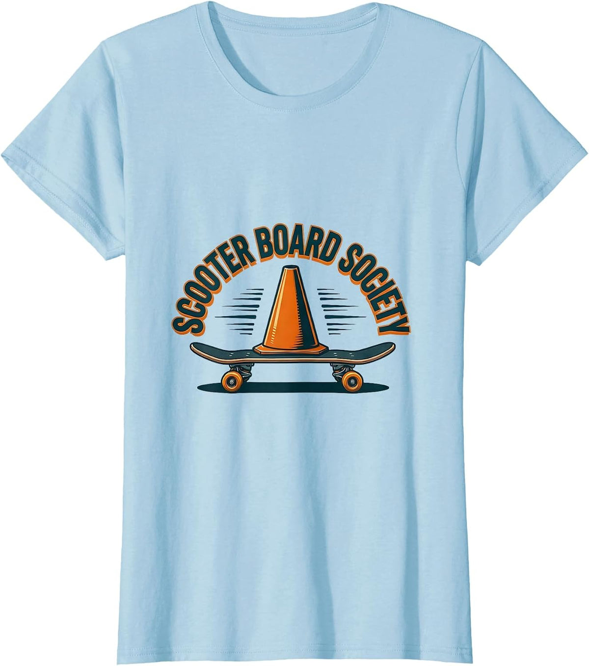 Women's Scooter Board Society Funny Occupational Therapy OT Month T-Shirt - Baby Blue