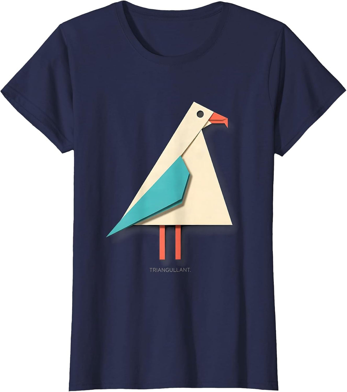 Women's Triangullant Funny Bird Pun Math Teacher Humor T-Shirt - Navy Blue