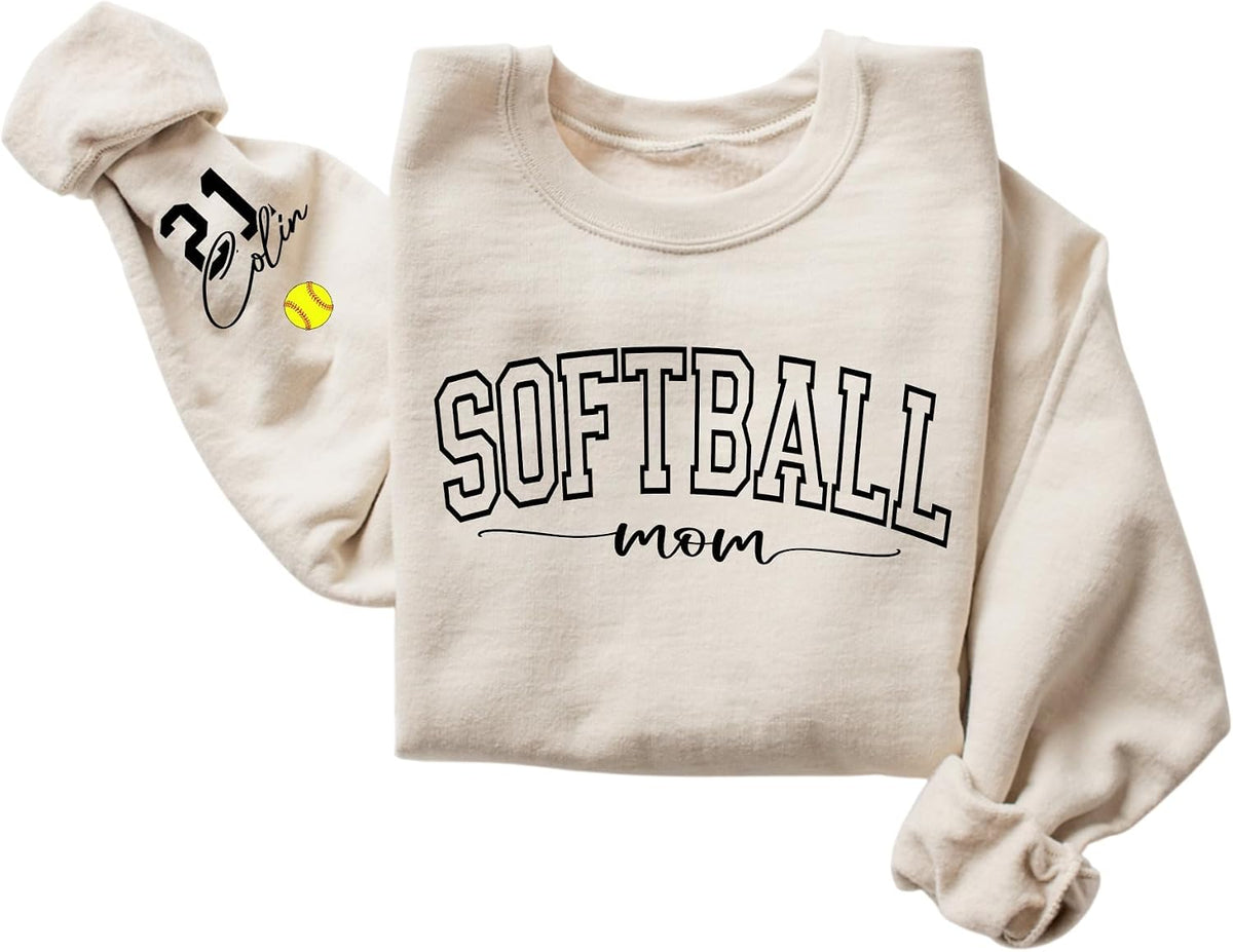 Custom Sport Mom Sweatshirt with Kids Names and Jersey Number, Personalized Sports Mama Shirt for Women, Sport Mom - 1