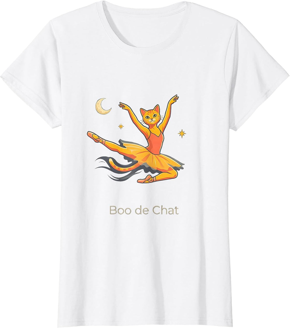 Boo de Chat Ghost Ballerina Halloween Dance Humor T-Shirt - White