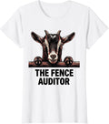 Women's The Fence Auditor Funny Pygmy Goat Animal Lover Humor T-Shirt - White