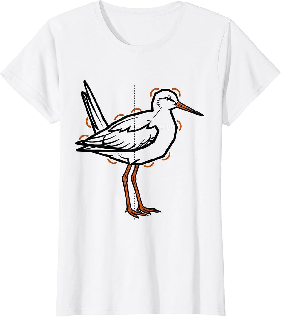 Women's Triangull Geometric Bird Pun Humor Math Teacher Novelty T-Shirt - White