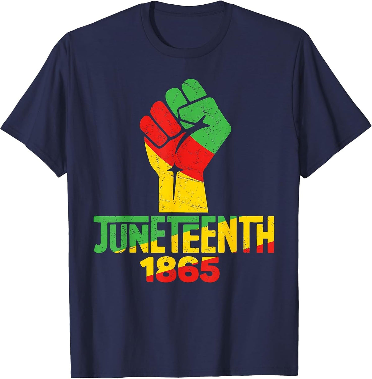 Juneteenth 1865 Breaking Every Chain African Pride T-Shirt - Navy Blue